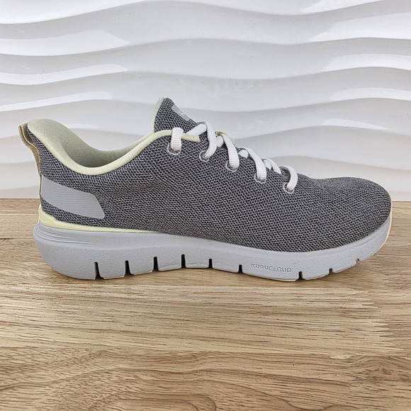 Kuru Flex Via Sneakers Womens 8.5 Dove Gray Pale Lime Athletic Walking Shoes‎